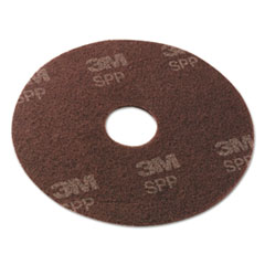 Scotch-Brite™ Surface Prep Floor Pads, 16" Diameter, Brown, 10/Carton