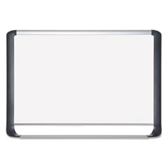 MasterVision® Lacquered steel magnetic dry erase board, 24 x 36, Silver/Black