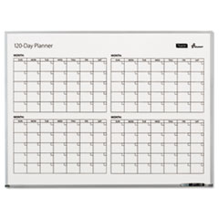 7110016222133 SKILCRAFT Quartet 4-Month Dry Erase Calendar, 48 x 36, White Surface, Silver Aluminum Frame