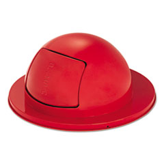 Rubbermaid® Commercial Towne Series Dome Top Waste Receptacle Lids, 25" dia, Red, Steel