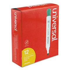 Universal™ Dry Erase Marker, Chisel Tip, Green, Dozen