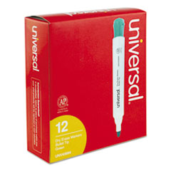 Universal™ Dry Erase Marker, Bullet Tip, Green, Dozen