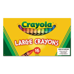 Crayola® Large Crayons, Lift Lid Box, 16 Colors/Box