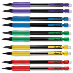 Universal™ Soft Grip Mechanical Pencil, .7 mm, Assorted Barrel, 10/Pack