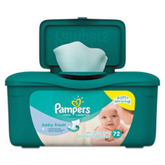 Pampers® Baby Fresh Wipes, Baby Fresh Scent, White, Cotton, 72/Tub, 8 Tub/Carton