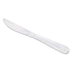 GEN Wrapped Cutlery, 7.5" Knife, Heavyweight, Polypropylene, White, 1,000/Carton
