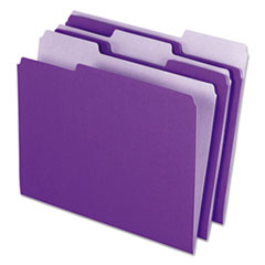 Pendaflex® Interior File Folders, 1/3-Cut Tabs: Assorted, Letter Size, Violet, 100/Box