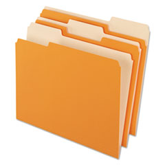 Pendaflex® Interior File Folders, 1/3-Cut Tabs: Assorted, Letter Size, Orange, 100/Box