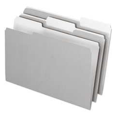 Interior File Folders, 1/3-Cut Tabs: Assorted, Legal Size, Gray, 100/Box