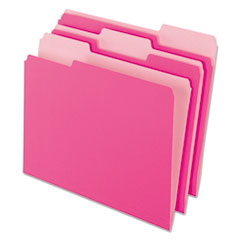 Pendaflex® Interior File Folders, 1/3-Cut Tabs: Assorted, Letter Size, Pink, 100/Box