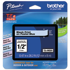 Brother P-Touch® TZ Standard Adhesive Laminated Labeling Tape, 1/2"w, Pastel Blue