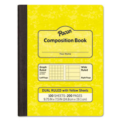 Pacon® Composition Book, Wide/Legal Rule, Yellow Cover, (100) 9.75 x 7.5 Sheets