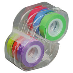 LEE Removable Highlighter Tape, 0.5" x 720", Assorted, 6/Pack