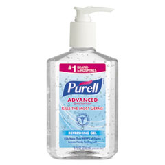 PURELL® Advanced Refreshing Gel Hand Sanitizer, 8 oz Pump Bottle, Clean Scent