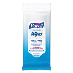 PURELL® Hand Sanitizing Wipes, 7 x 6, Alcohol Free, Fresh Scent, 20/Pack, 28/Carton