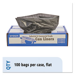 Stout® by Envision™ Total Recycled Content Plastic Trash Bags, 33 gal, 1.3 mil, 33" x 40", Brown/Black, 100/Carton