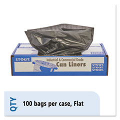 Stout® by Envision™ Total Recycled Content Plastic Trash Bags, 56 gal, 1.5 mil, 43" x 49", Brown/Black, 100/Carton