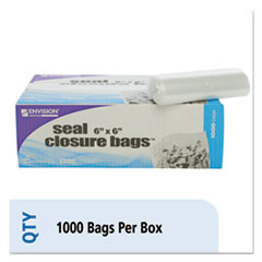 Stout® by Envision™ Envision Zipper Seal Closure Bags, Clear, 6 x 6, 1000/Carton