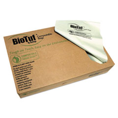 Heritage Biotuf Compostable Can Liners, 28 x 45, 30 gal, Green, 150/Carton