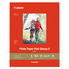 Canon® Photo Paper Plus Glossy II, 10.6 mil, 8.5 x 11, Glossy White, 20/Pack