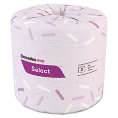 Cascades PRO Select Standard Bath Tissue, 2-Ply, White, 4 x 3.19, 500/Roll, 96/Carton