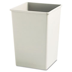 Rubbermaid® Commercial Plaza Waste Container Rigid Liner, Square, Plastic, 35 gal, Beige