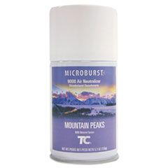 Rubbermaid® Commercial TC Microburst 9000 Air Freshener Refill, Mountain Peaks, 5.3 oz Aerosol Spray, 4/Carton