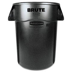 Rubbermaid® Commercial Vented Round Brute Container, 44 gal, Plastic, Black
