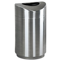 Rubbermaid® Commercial Eclipse Open Top Waste Receptacle, Round, Steel, 30 gal, Stainless Steel