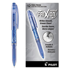 Pilot® FriXion Point Erasable Gel Ink Stick Pen, Blue Ink, .5mm, Dozen