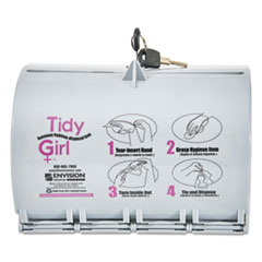 Tidy Girl™ Tidy Girl Plastic Feminine Hygiene Disposal Bag Dispenser, Gray