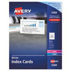 Unruled Index Cards For Laser And Inkjet Printers, 3 X 5,