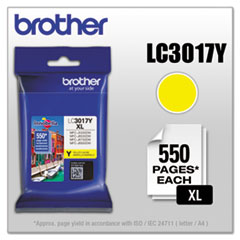 Brother LC3017Y Innobella High-Yield Ink, 550 Page-Yield, Yellow