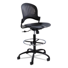 Safco® Zippi Plastic Extended-Height Chair, Black
