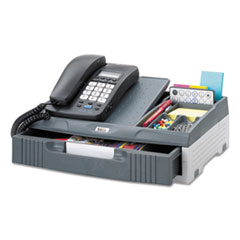 Safco® Telephone Organizer Stand, 1 Drawer, 14 3/4 x 10 1/2 x 4 1/4, Gray