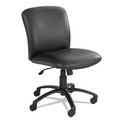 Safco® Uber Big/Tall Series Mid Back Chair, Vinyl, Supports Up to 500 lb, 18.5" to 22.5" Seat Height, Black