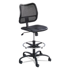 Vue Series Mesh Extended-Height Chair, Supports Up to 250 lb, 23" to 33" Seat Height, Black Vinyl Seat, Black Base