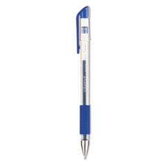 Universal™ Comfort Grip Gel Pen, Stick, Medium 0.7 mm, Blue Ink, Clear Barrel, Dozen