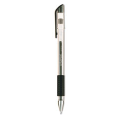 Universal™ Comfort Grip Gel Pen, Stick, Medium 0.7 mm, Black Ink, Clear Barrel, Dozen