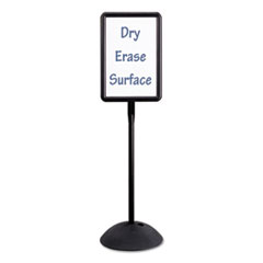 Safco® Double Sided Sign, Magnetic/Dry Erase Steel, 18 x 18, White, Black Frame