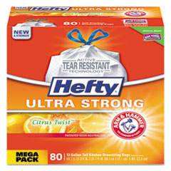 Hefty® Ultra Strong Scented Tall White Kitchen Bags, 13 gal, White, 240/Carton