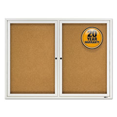 Quartet® Enclosed Cork Bulletin Board, Cork/Fiberboard, 48" x 36", Silver Aluminum Frame