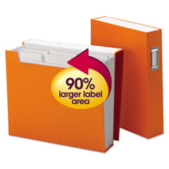 Smead® Book Shelf Organizer with SuperTab, 2.5" Expansion, 6 Section, Magnetic Latch, 1/3-Cut Tab, Letter Size, Vibrant Orange/White