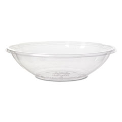 Eco-Products® Salad Bowls with Lids, Squat, 64 oz, 9.5 Diameter x 3.2 h, Clear, Plastic, 150/Carton