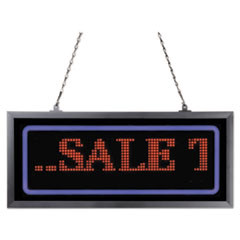 Artistic® Programmable LED Message Board with Blue Border, 11" x 25", Red/Blue