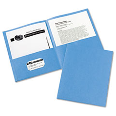 Two-Pocket Folder, 40-Sheet Capacity, Light Blue, 25/box