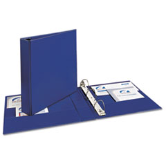 Avery® Durable Binder with Two Booster EZD Rings, 11 x 8 1/2, 1 1/2", Blue