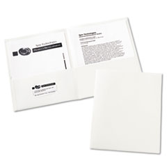 Two-Pocket Folder, 40-Sheet Capacity, White, 25/box