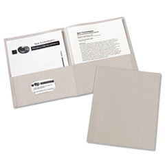 Two-Pocket Folder, 40-Sheet Capacity, Gray, 25/box