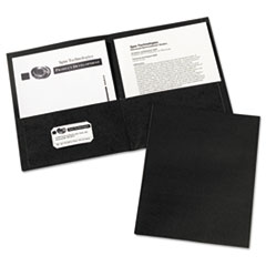 Two-Pocket Folder, 40-Sheet Capacity, Black, 25/box